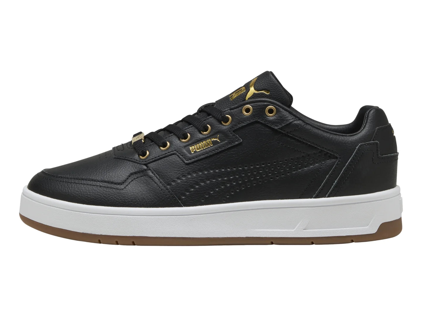 Tenis PUMA Court Classic Lux Negro y Dorado para Hombre