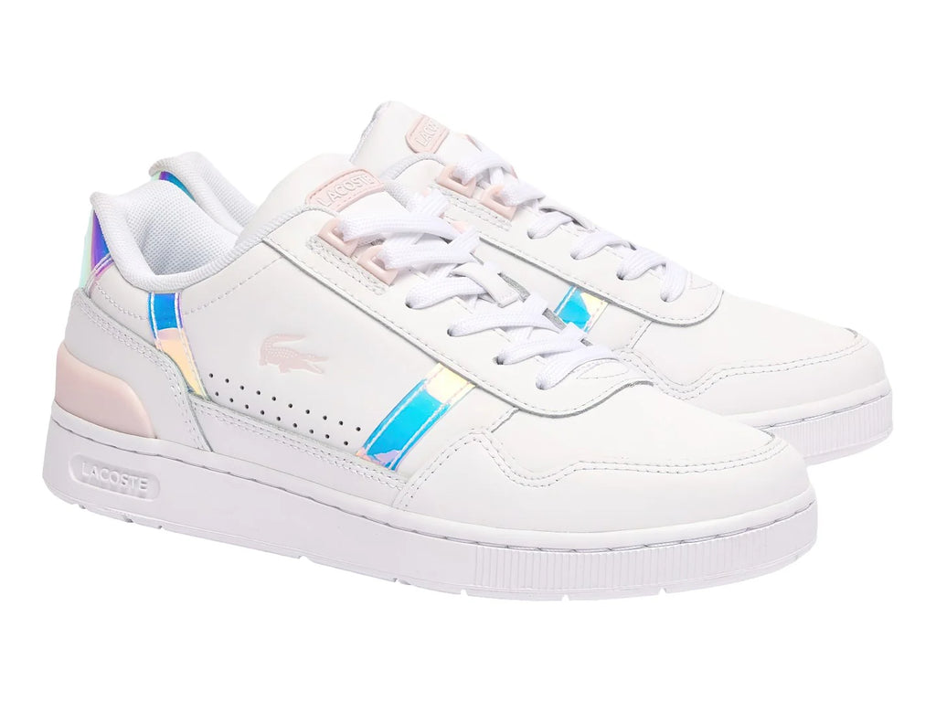 Tenis Lacoste T Clip Blanco y Rosa para Mujer