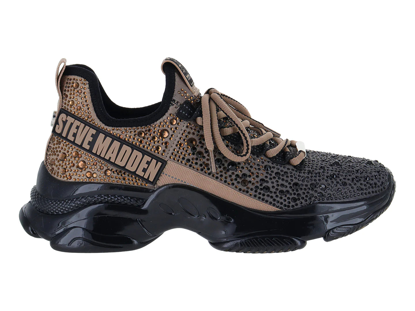 Tenis Steve Madden Mistic Negro y Dorado para Mujer