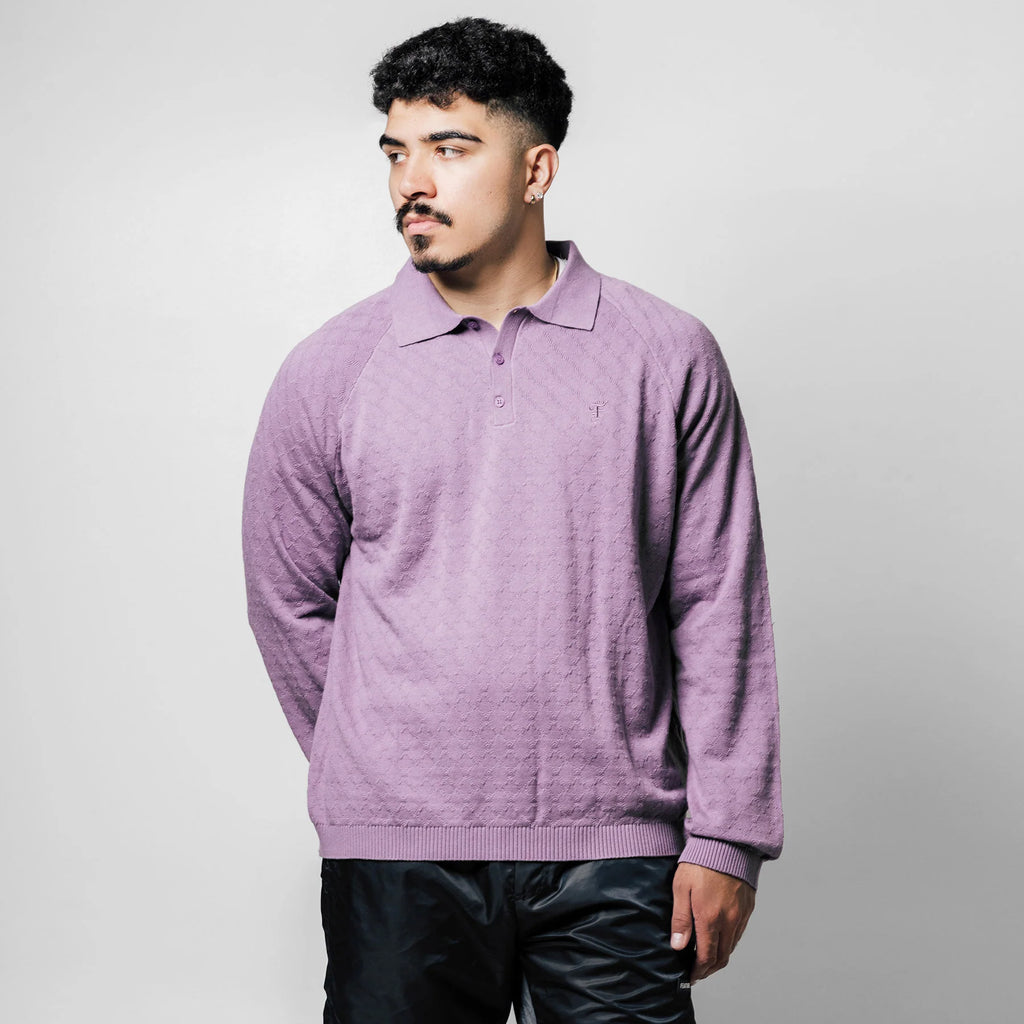 Hogan Pointelle Raglan Sleeve Sweater Polo Coral