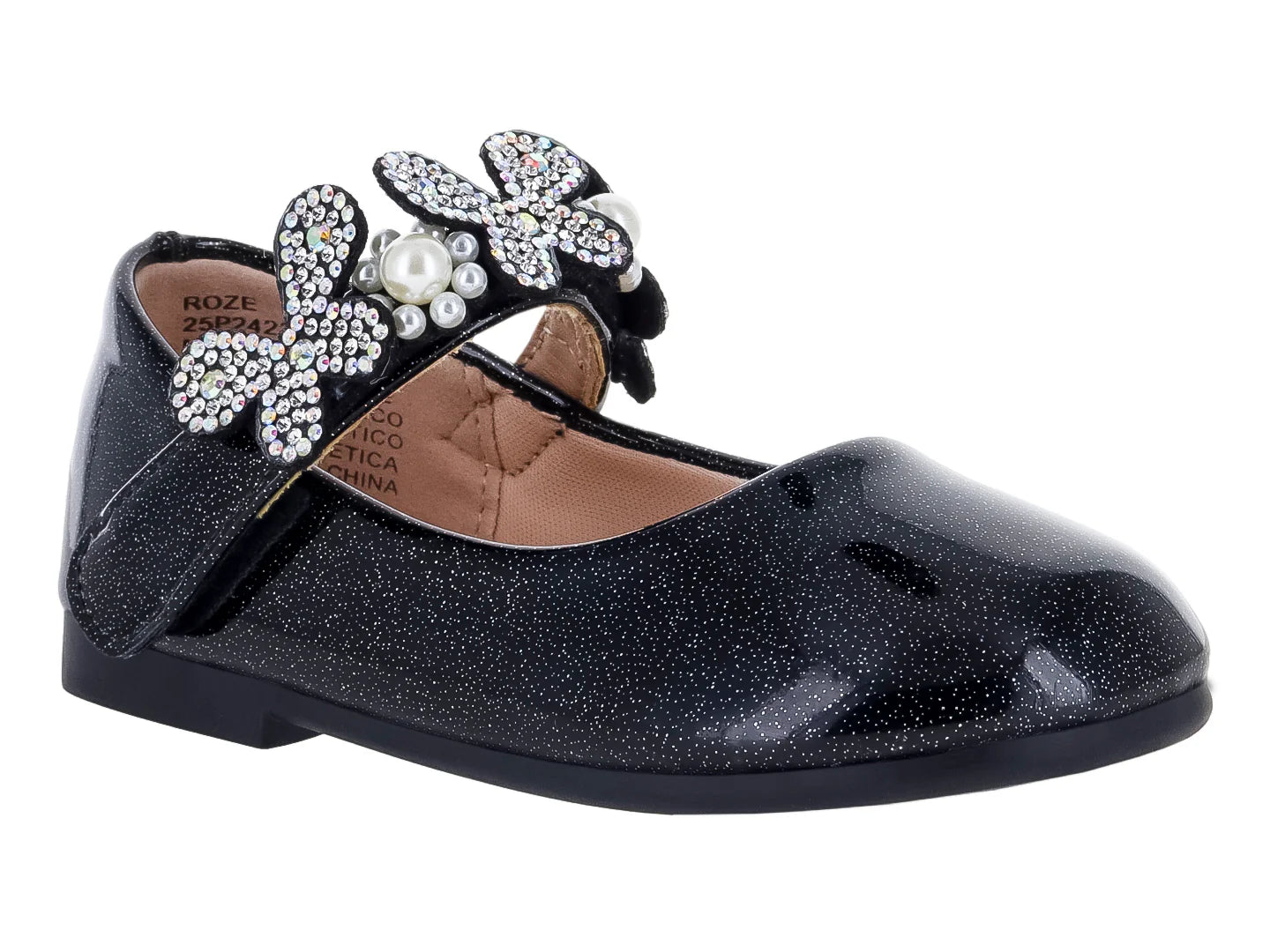 Zapatos Planos Roze Negros para Niña