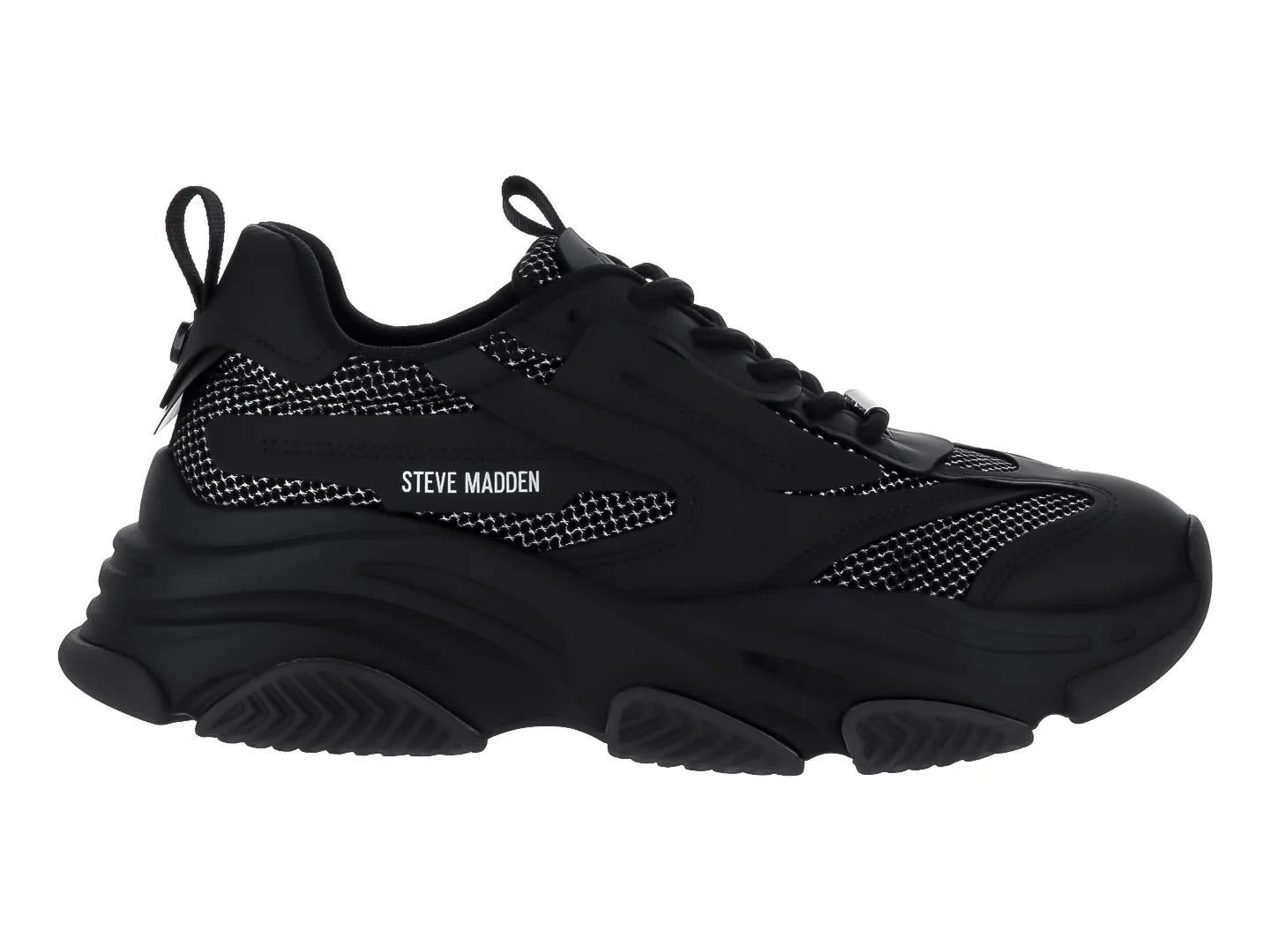 Tenis Steve Madden Negro Silver Glitter para Hombre