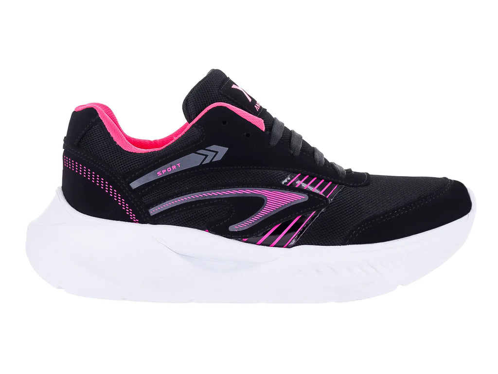 Tenis Casual Andrax Negro con Fucsia para Mujer