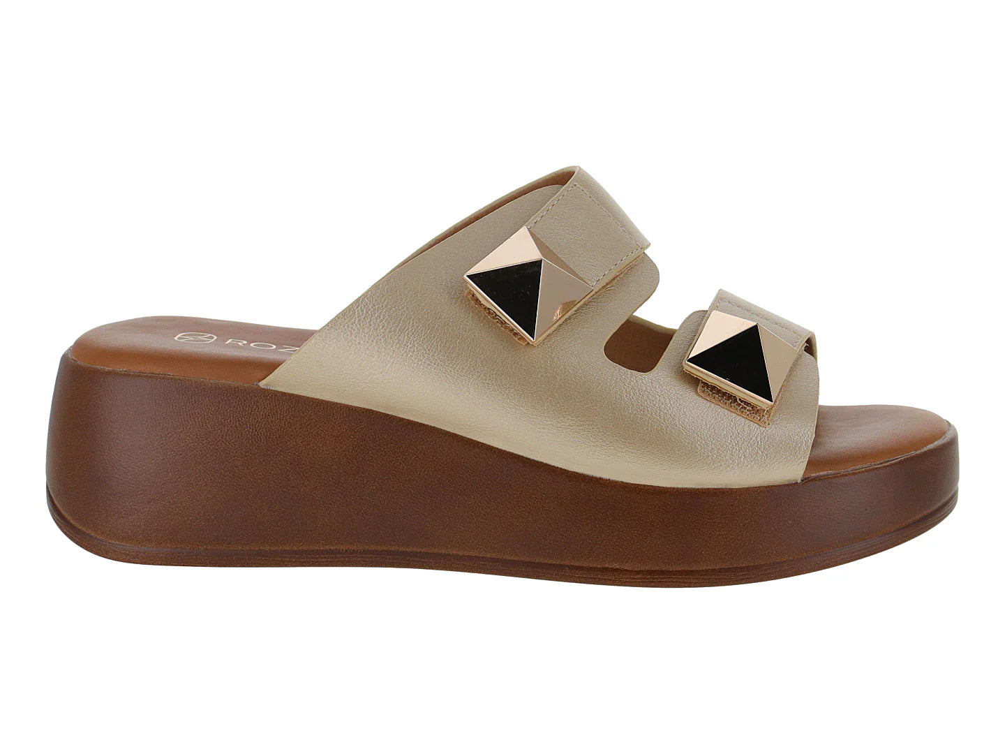 Sandalias de Plataforma Roze Color Dorado para Mujer