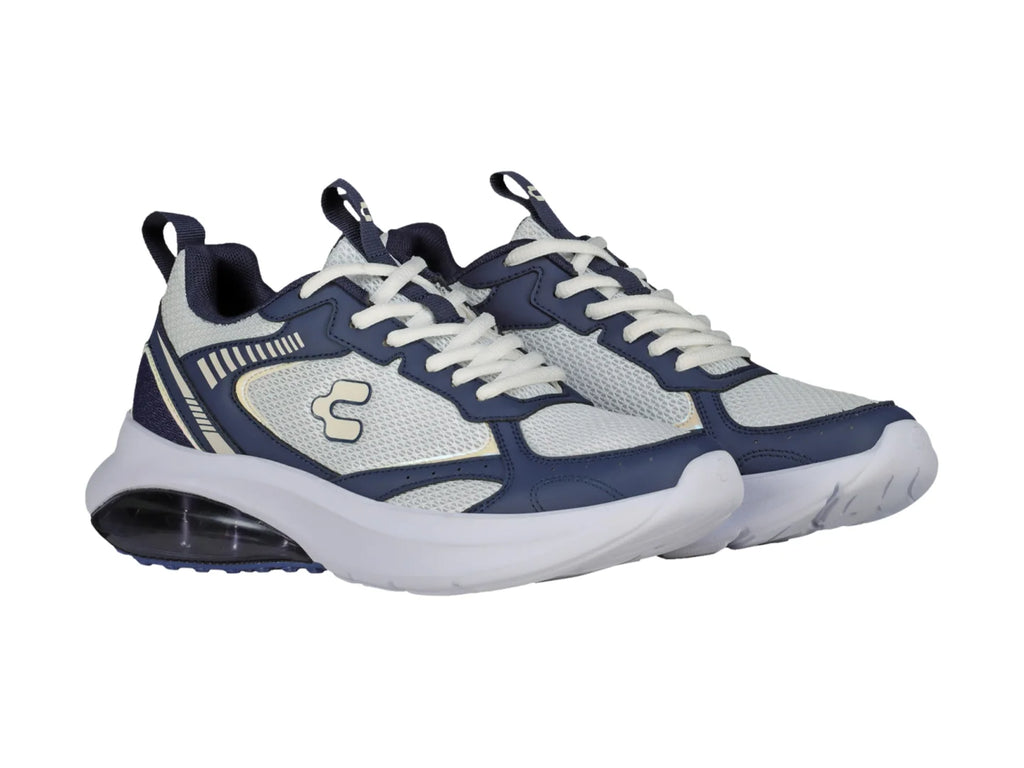 Tenis Charly Blanco Azul Marino y Beige para Hombre