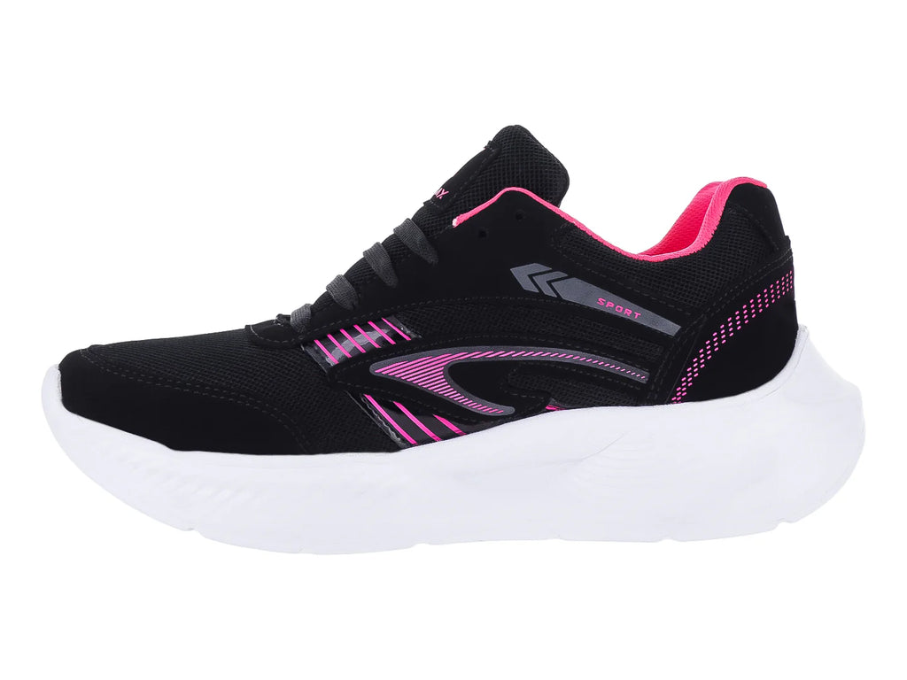 Tenis Casual Andrax Negro con Fucsia para Mujer