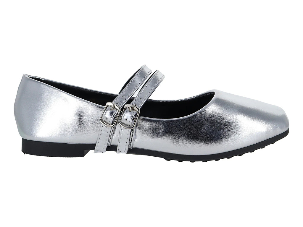 Zapatos Ballerina de Charol Plata ROZE para Mujer