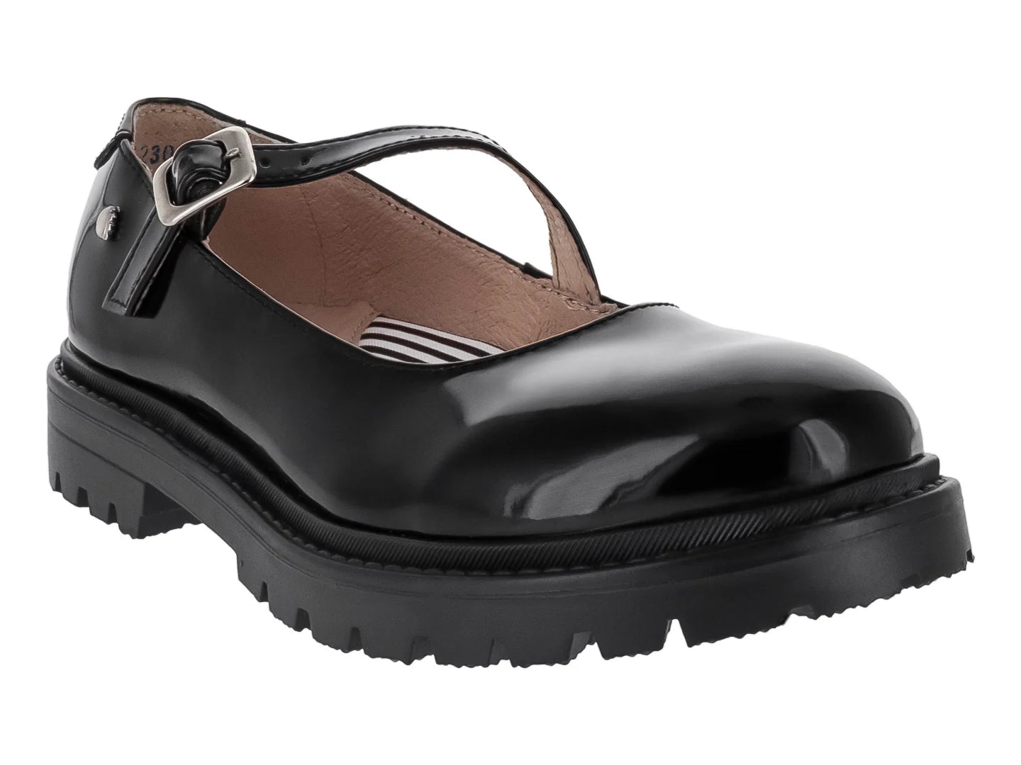 Zapatos Escolares Elefante de Charol Negro para Niña