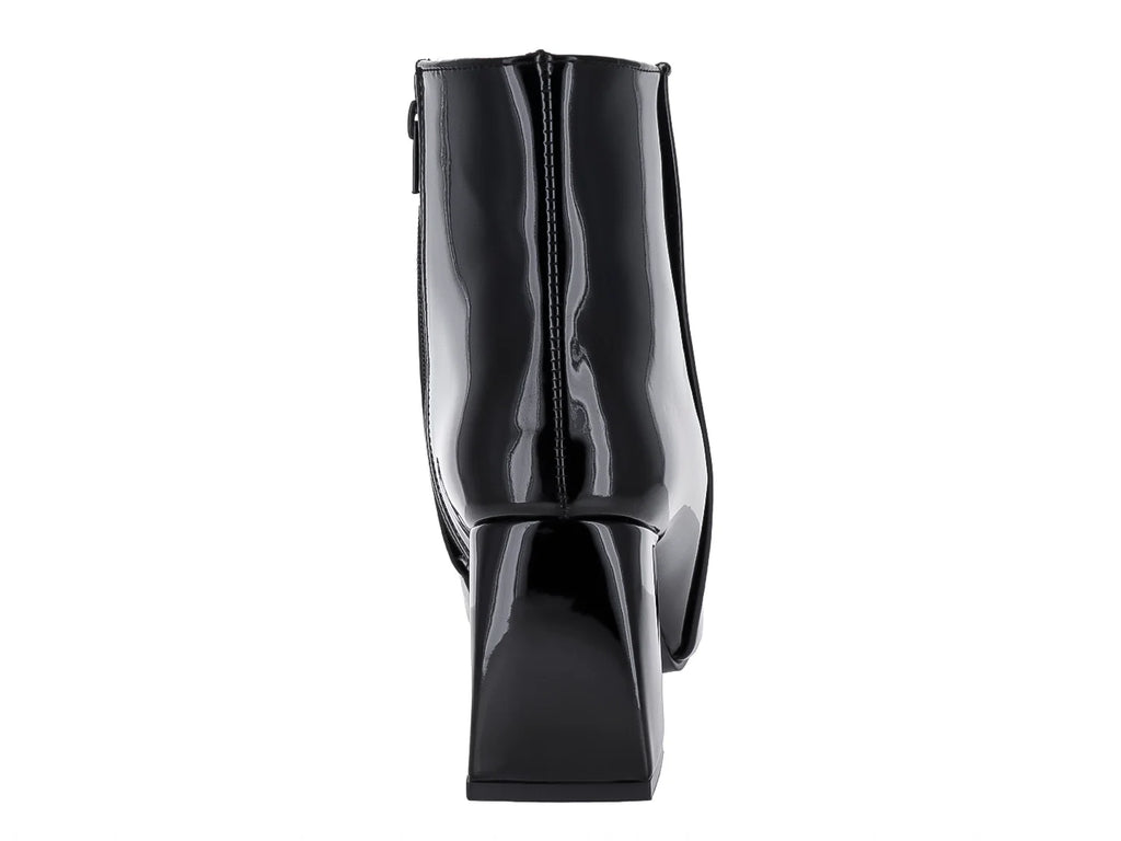 Botines Luna Rosa de Charol Negro para Mujer