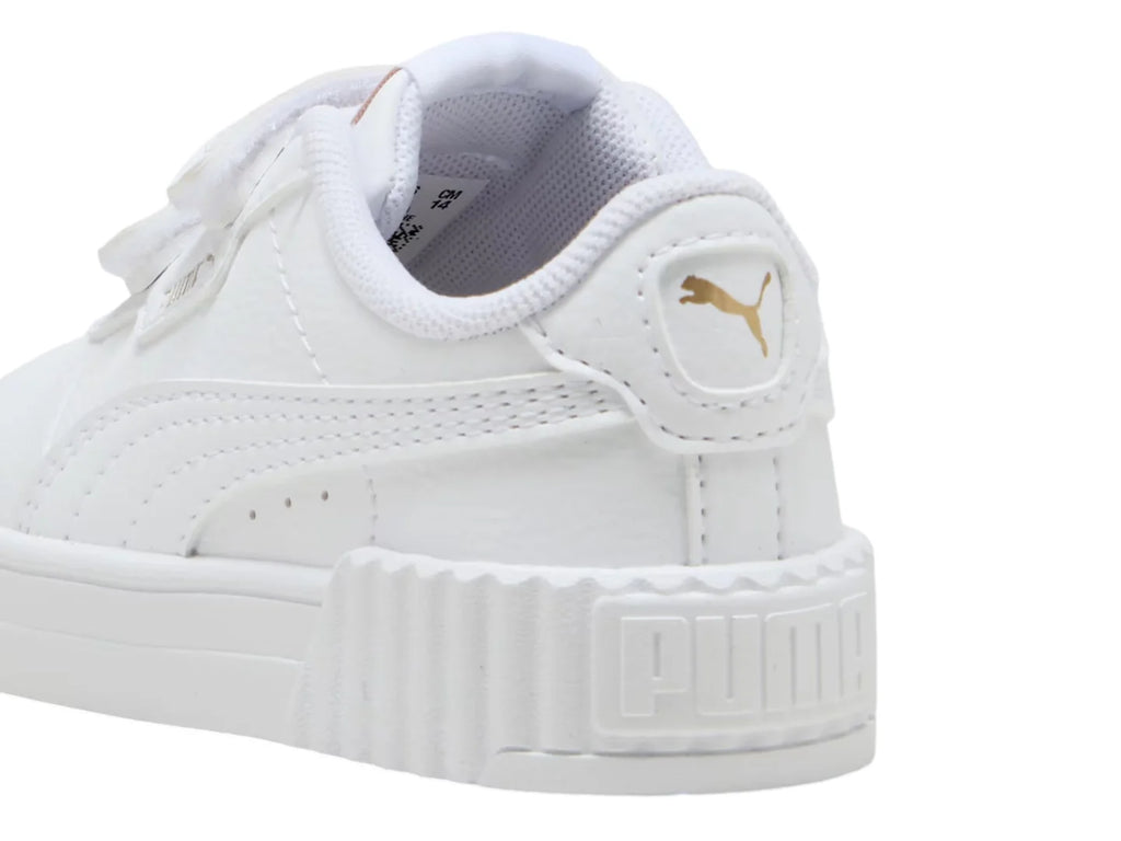 Tenis PUMA Carina 30 V Blanco y Oro para Niña