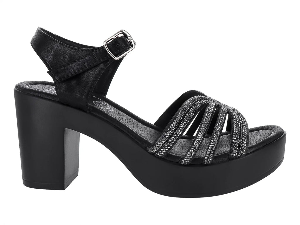 Sandalias Luna Rosa Negro para Mujer