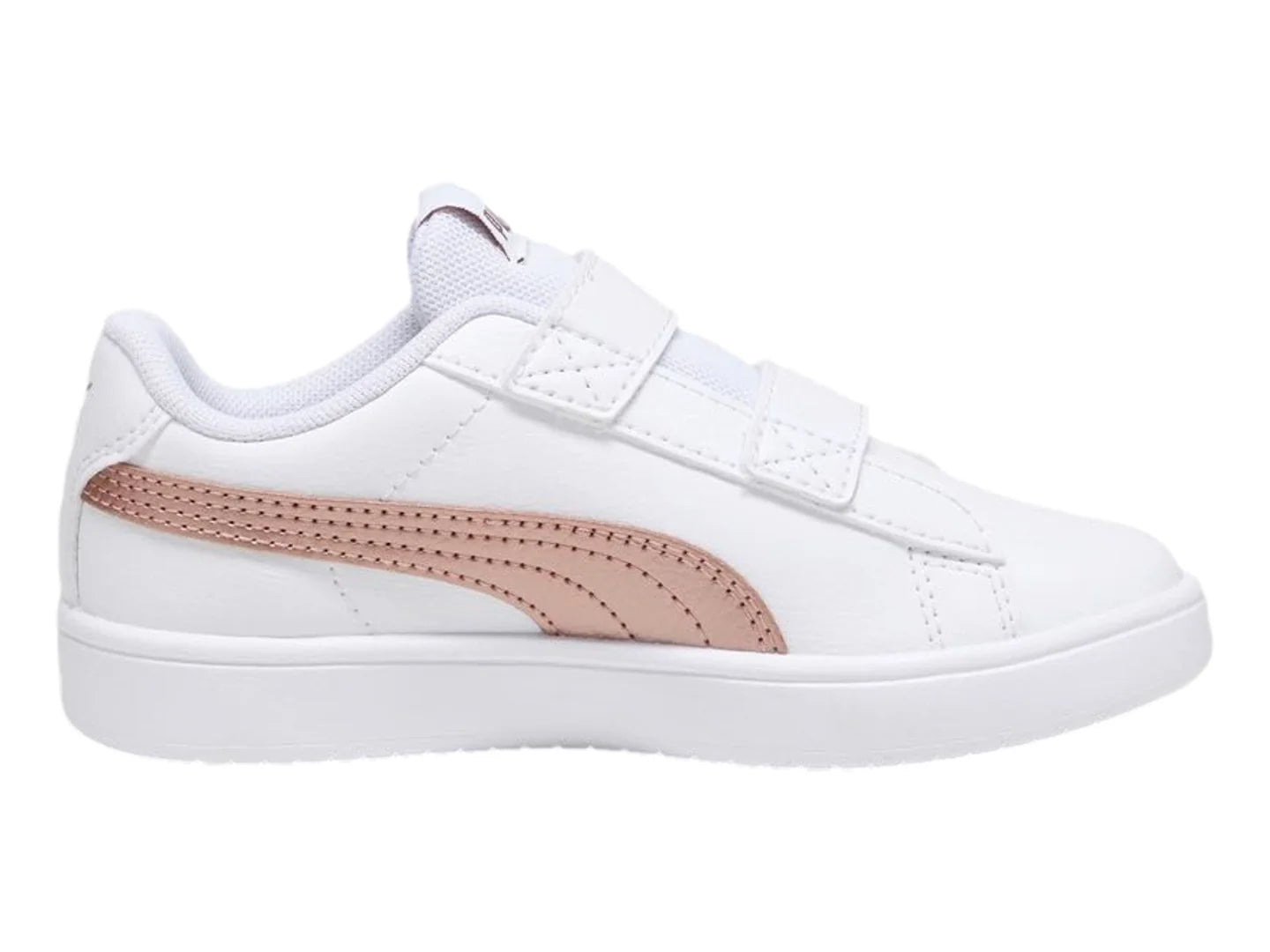 Tenis PUMA Rickie Classic V Blanco y Oro Rosa para Niña