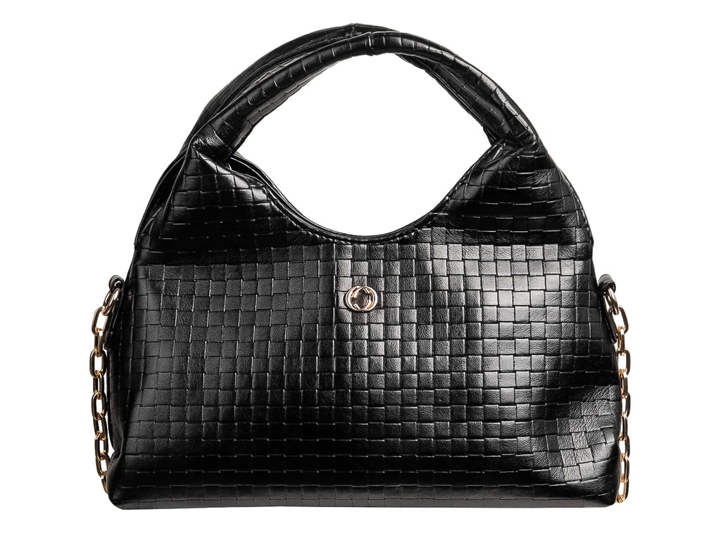 Bolsa de Hombro Ferretina Grabado Negro para Mujer