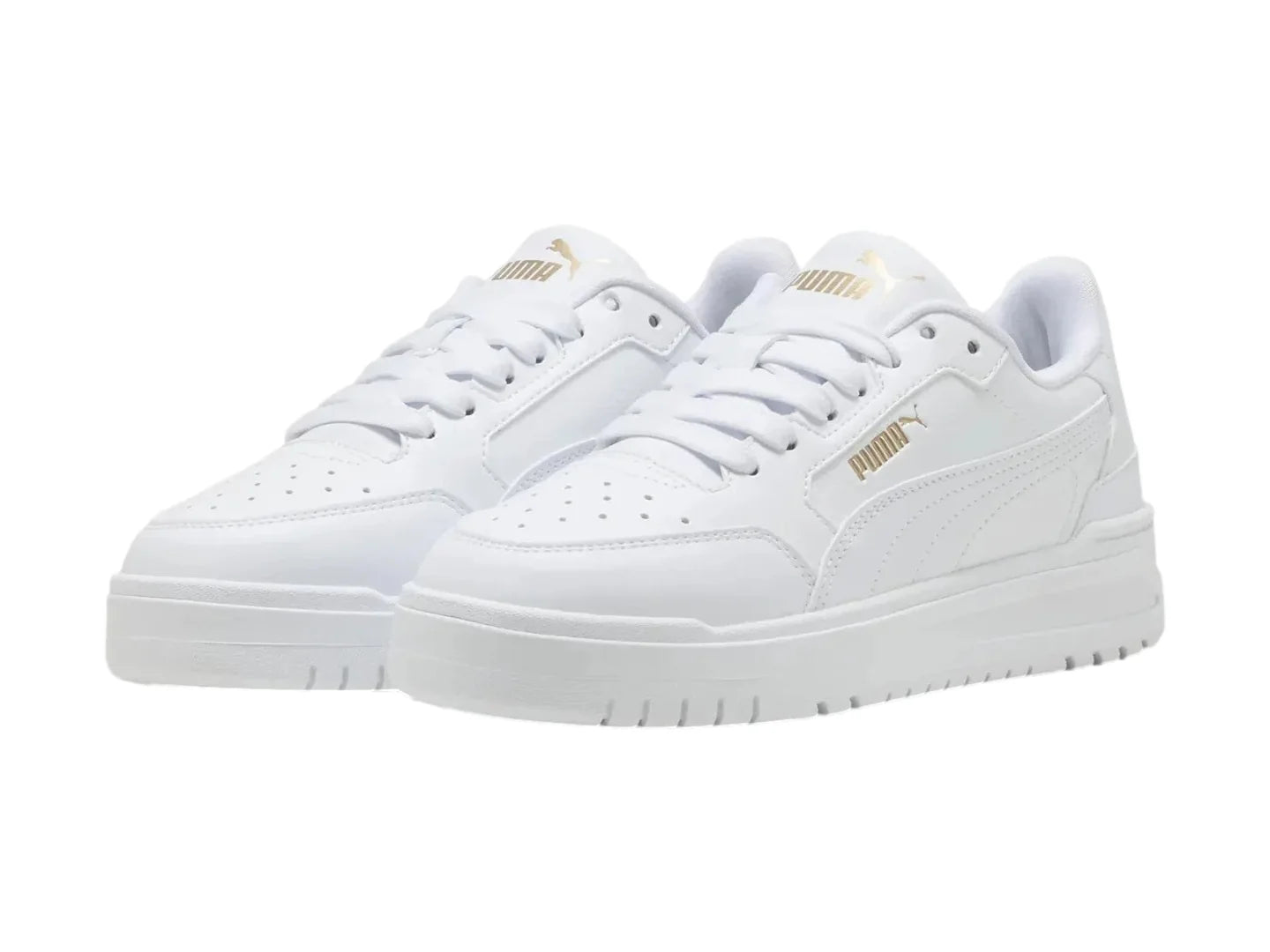 Tenis PUMA Shuffle Downtown Lo Blanco y Oro para Niño