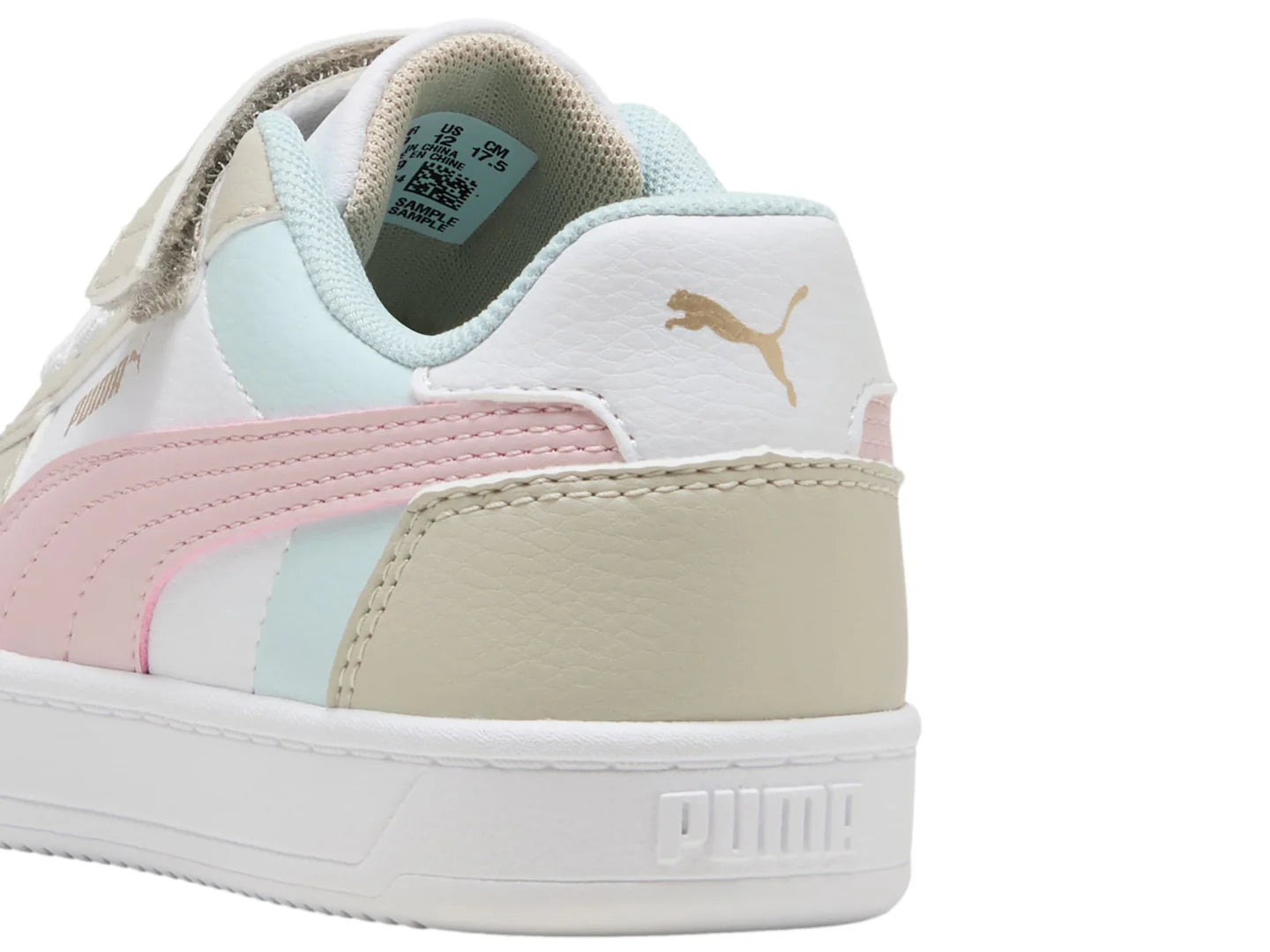 Tenis PUMA Caven 20 Block Beige y Rosa para Niña