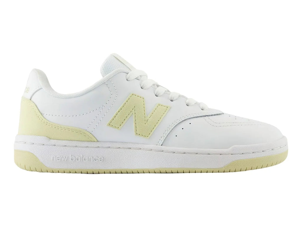 Tenis New Balance BB80 Blanco y Amarillo para Mujer