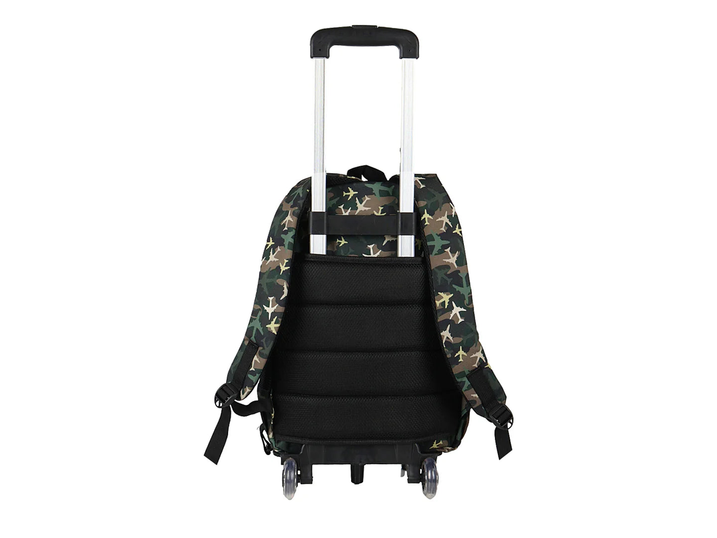 Mochila Terry Rodante Aviones Verde Militar para Niño