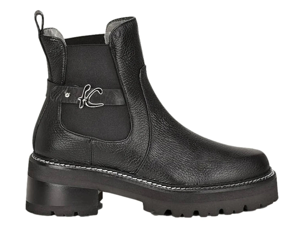 Botas Cuadra de Piel de Venado Negro para Mujer