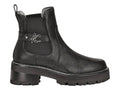Botas Cuadra de Piel de Venado Negro para Mujer