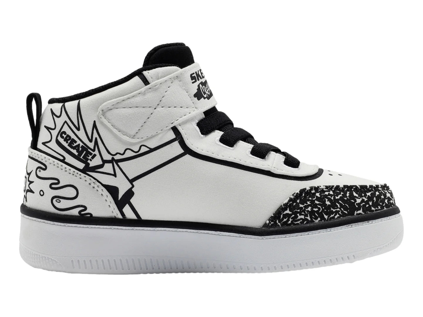 Tenis Skechers Sport Court 92 Blanco y Negro para Niño