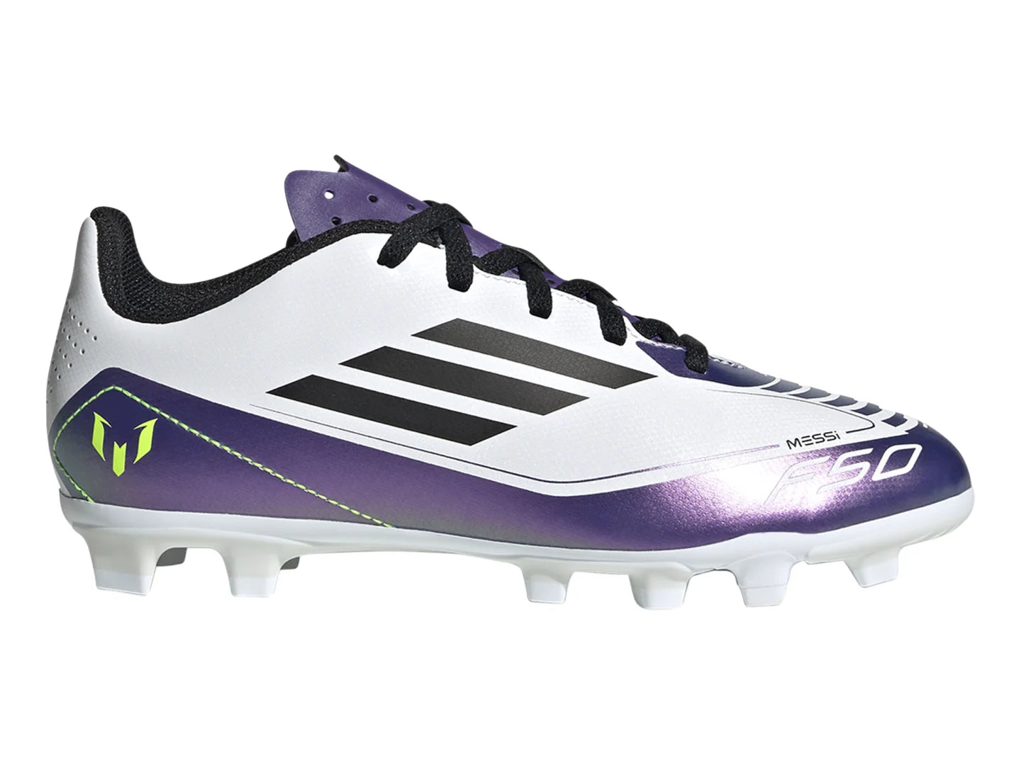 Tenis de Fútbol Adidas Messi F50 Club Morado y Blanco para Niño