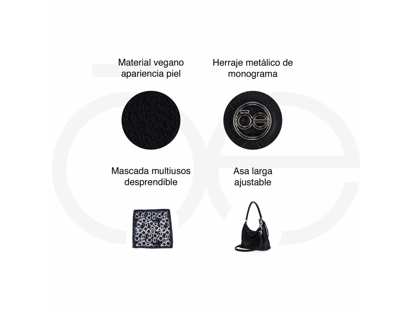 Bolsa de Hombro Cloe Negro para Mujer