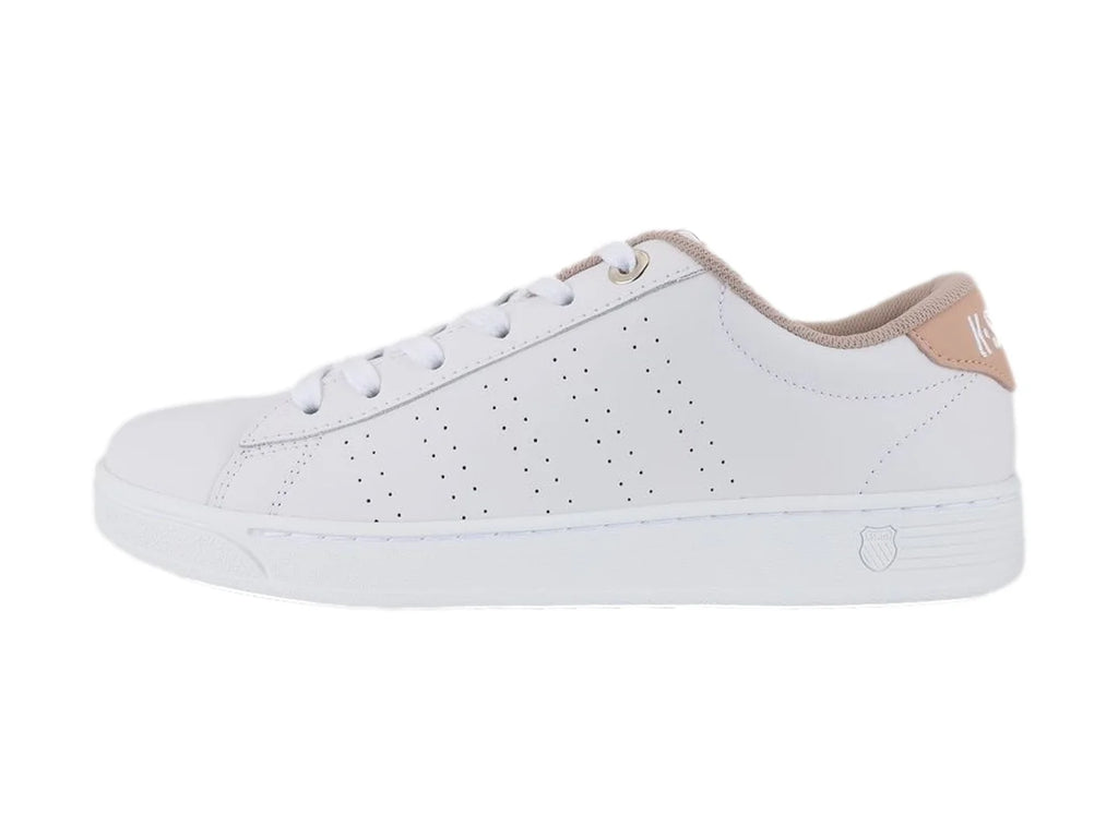 Tenis K Swiss Base Court Blanco y Taupe para Mujer