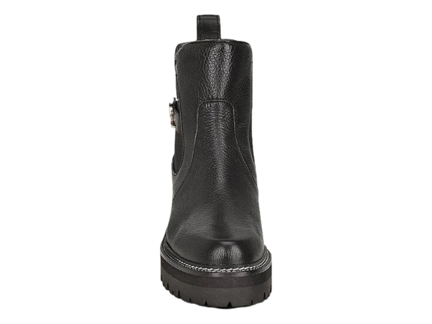 Botas Cuadra de Piel de Venado Negro para Mujer