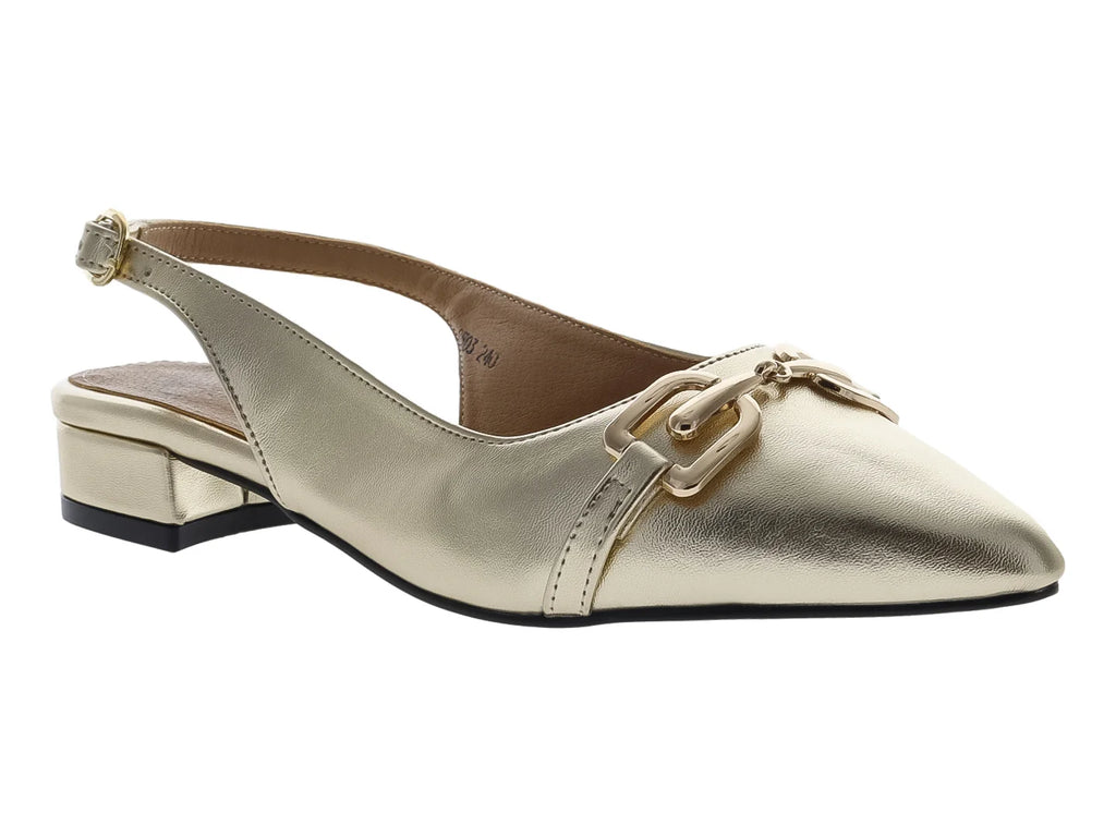 Tacones Luna Rosa Oro Inglés para Mujer