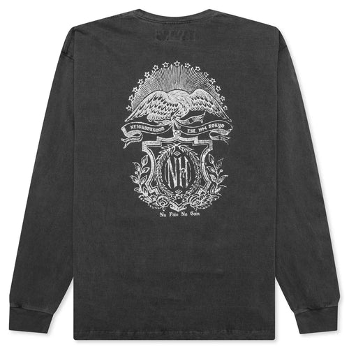 Pigment Dyed Crewneck L S Black