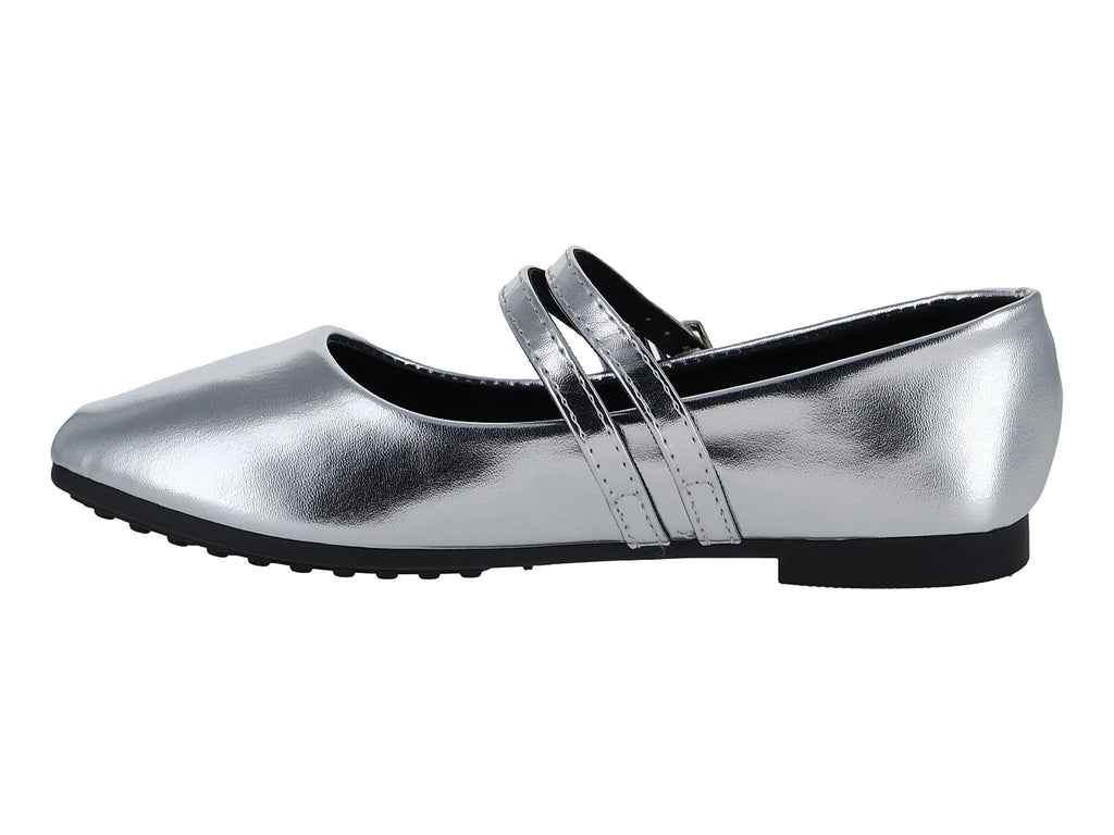 Zapatos Ballerina de Charol Plata ROZE para Mujer