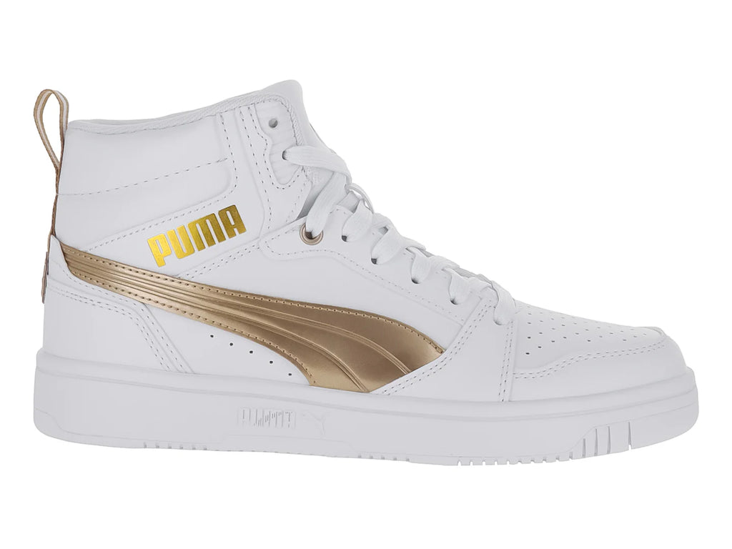Tenis PUMA Rebound V6 Metallic Dream Blanco y Dorado para Mujer