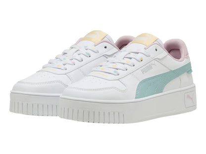 Tenis PUMA Carina Street Lacey Blanco Menta y Rosa para Niña