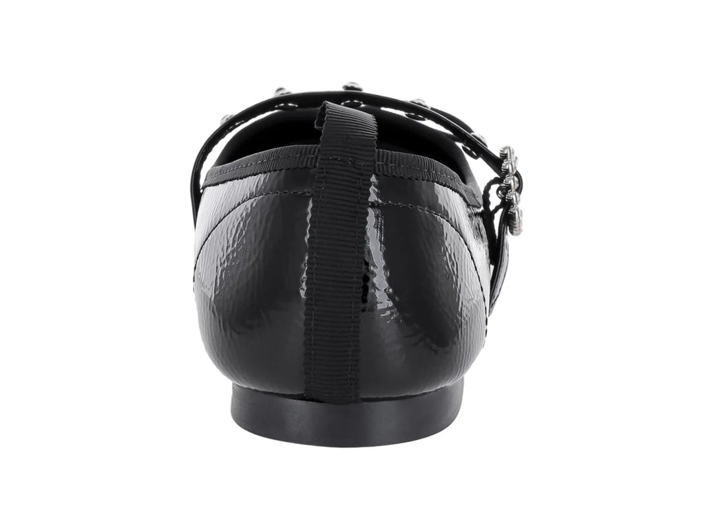 Zapatos Planos Luna Rosa Negros de Charol para Mujer
