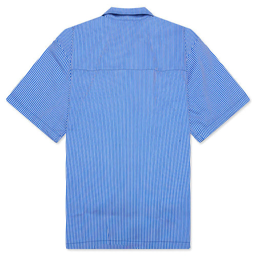 Decker S S Woven Crop Fit Button Up Victoria Blue