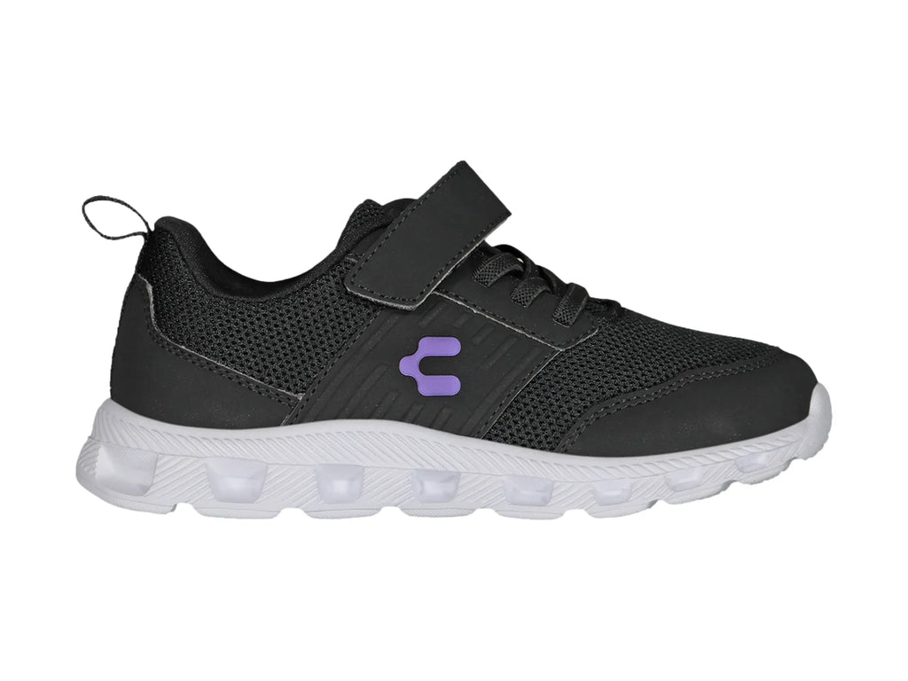 Tenis Charly Light Sport Negro y Lila para Niña