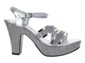 Sandalias Plataforma Roze Color Plata para Mujer