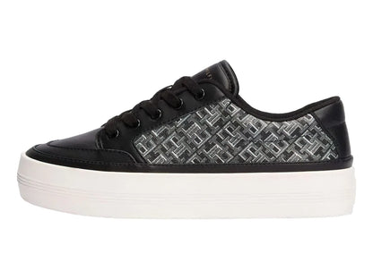 Tenis Tommy Hilfiger Vulc Leather Monogram Negro para Mujer
