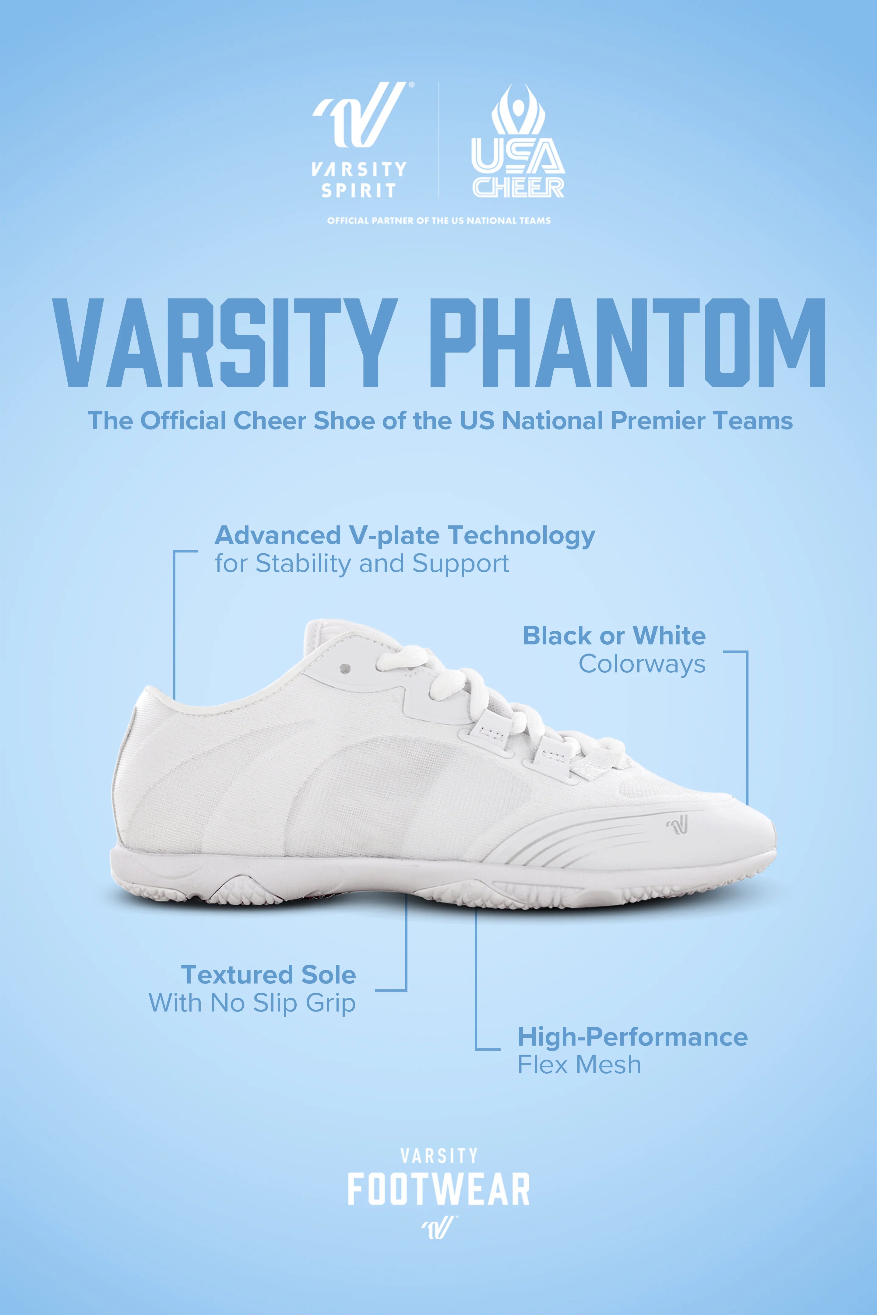Varsity Phantom Black Cheer Shoes