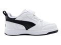 Tenis PUMA Rebound V6 Lo AC Blanco y Negro para Niño