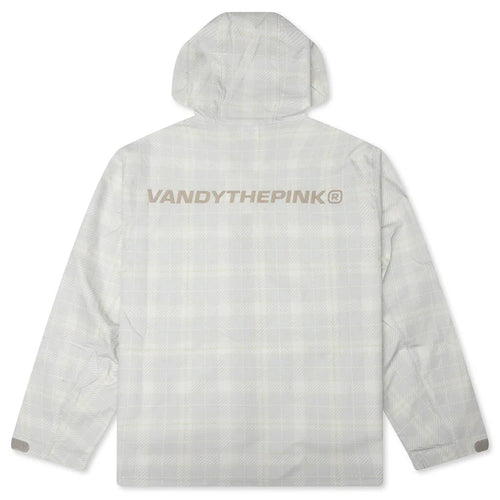 Plaid Windbreaker Jacket Cream