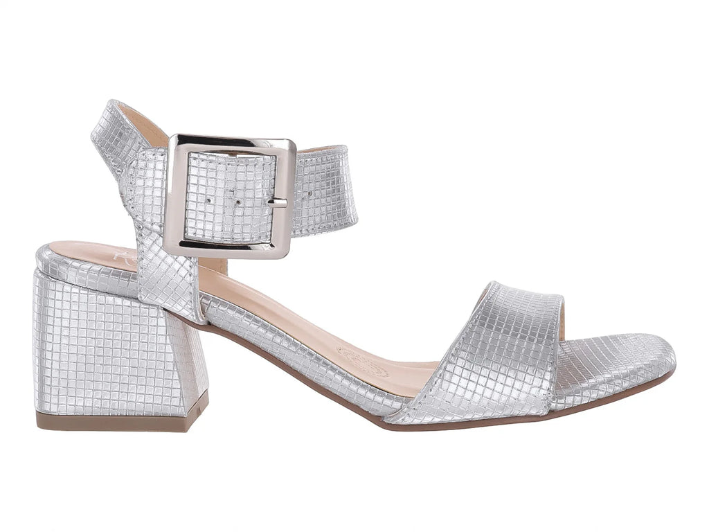 Sandalias de Tacón Luna Rosa Color Plata para Mujer