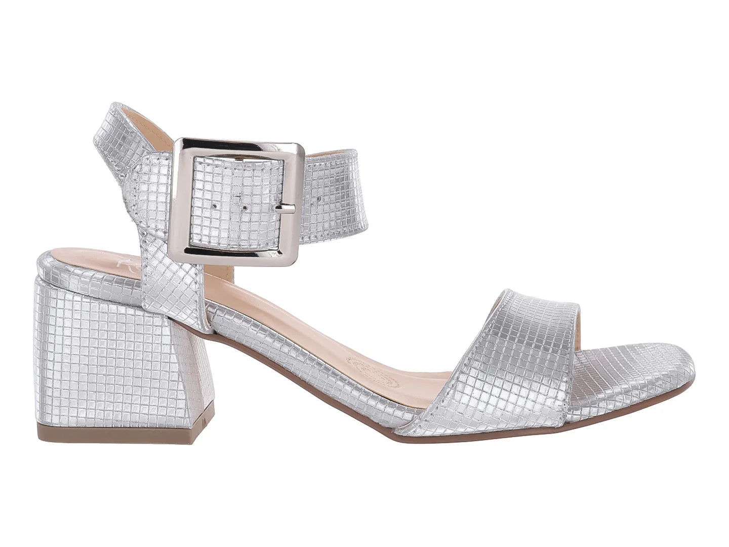 Sandalias de Tacón Luna Rosa Color Plata para Mujer