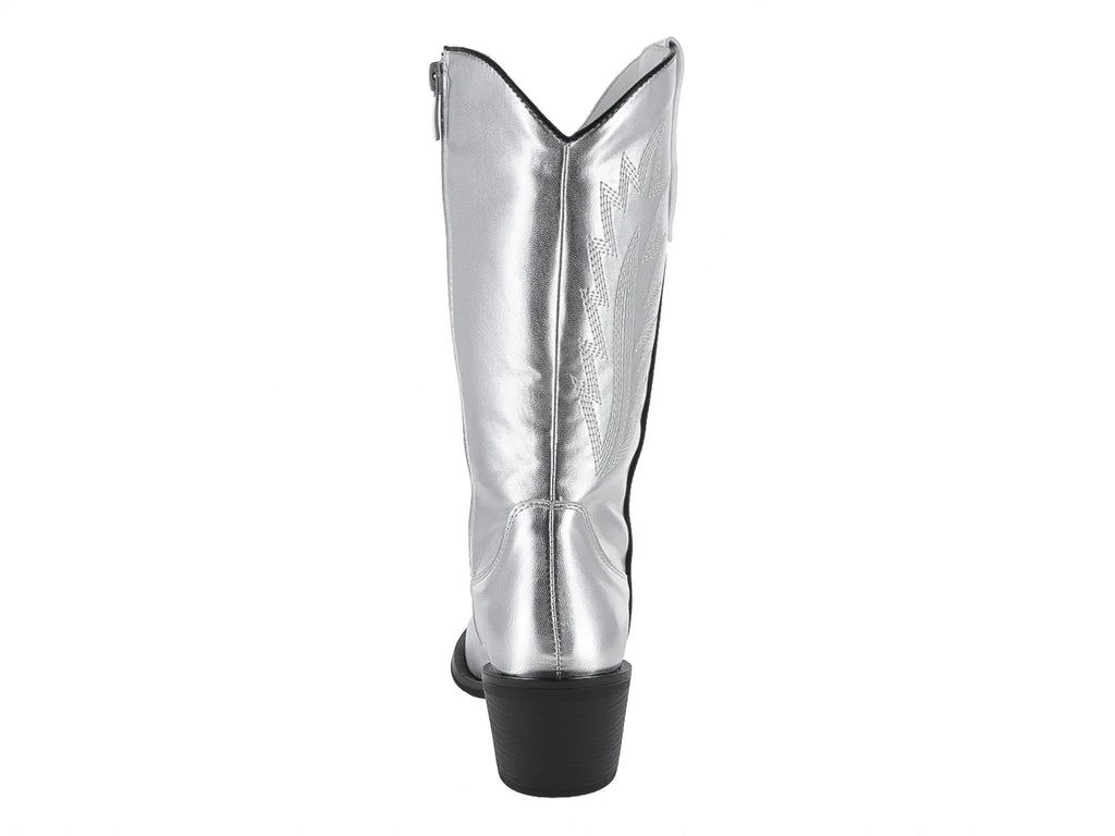 Botas Vaqueras ROZE Plateadas para Mujer