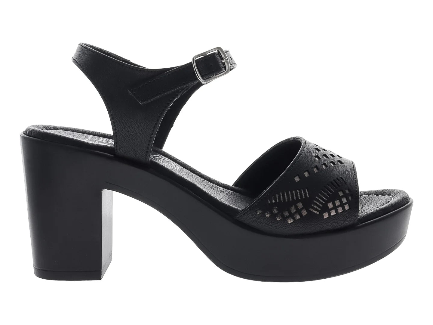 Sandalias de Tacón Luna Rosa Negro para Mujer