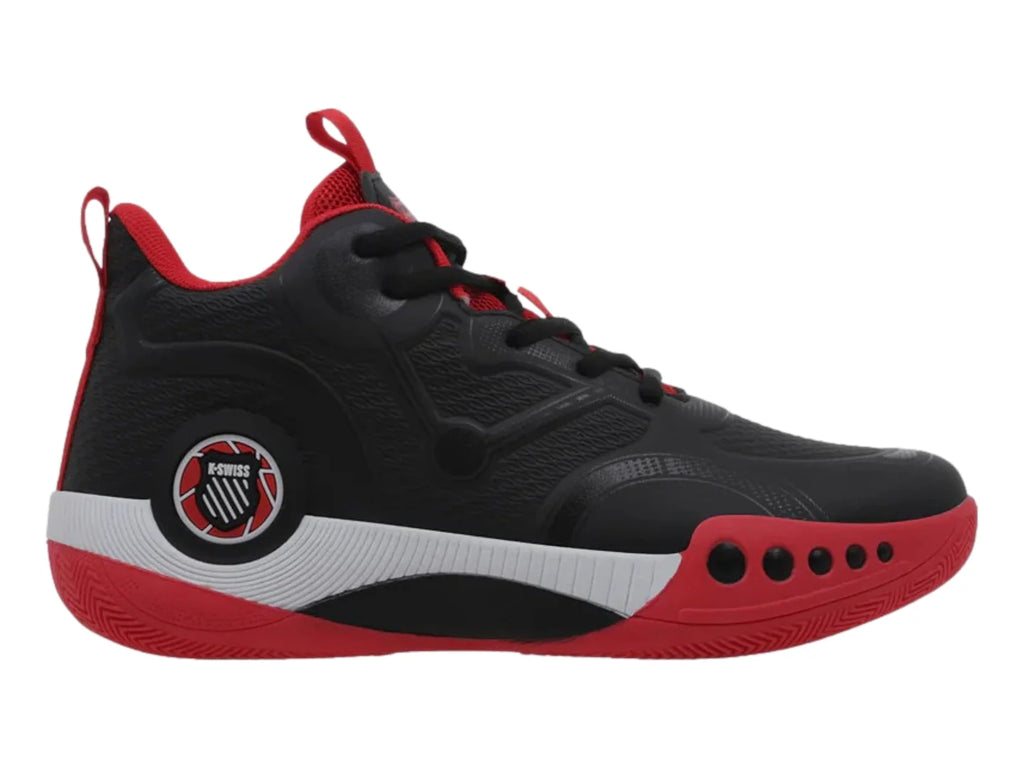 Tenis K Swiss Bronny Jr Negro y Rojo para Niño