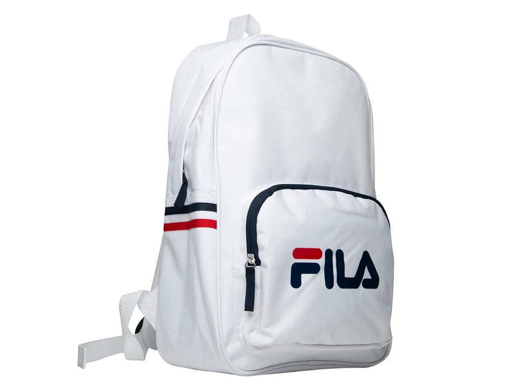 Mochila Fila Classic Blanca con Detalles Azul y Rojo