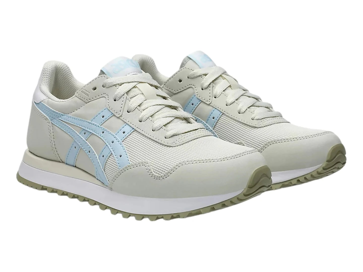 Tenis ASICS Tiger Runner LL Crema y Azul Claro para Mujer