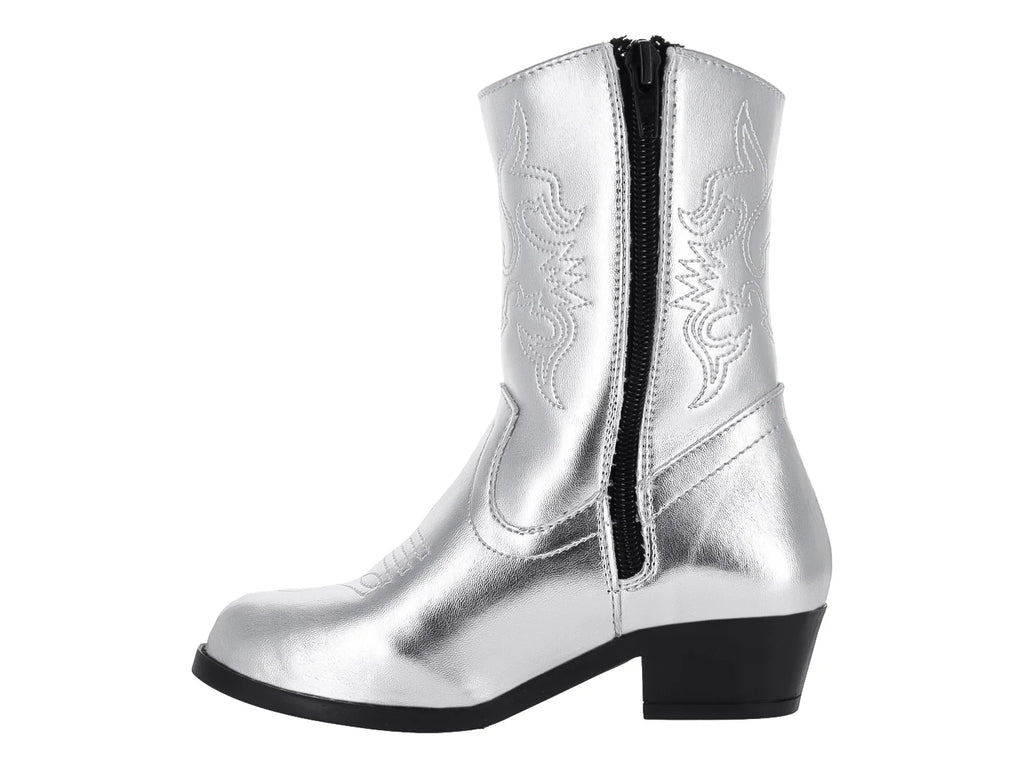 Botas Vaqueras Miroslava Plata Metálico para Niña