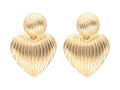 Aretes Roze Corazón Dorado para Mujer